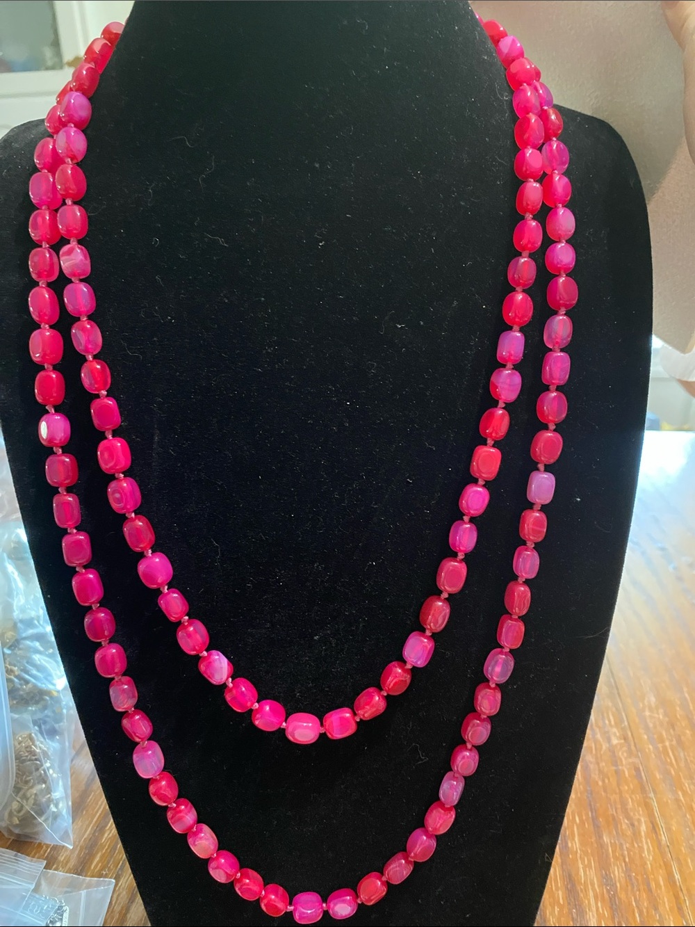 Pink Ruby Agate Beaded Necklace